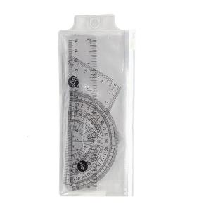4 Pcs Geometry Math Set Plastic 15cm Ruler Set Ruler Protractor Set Triangle Ruler for Kids Classroom Learning