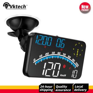 5.5 นิ้วอัตโนมัติอิเล็กทรอนิกส์เปลี่ยนเตือนน้ำอุณหภูมิเครื่องวัดความเร็วดิจิตอลรถยนต์สากล GPS HUD โปรเจคเตอร์กระจกหน้าสำหรับ