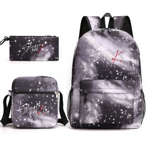 New stray kids Combination Peripl Same Backpack Backpack Student Schoolbag Pencil Case Three-Piece Korean Style Men and Women