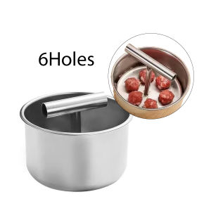 lubang 6/12 cetakan bakso kecil Cetakan bakso halal dari baja tahan karat Cetakan Dapur Bakso Ikan