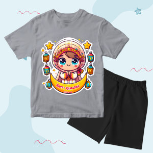 Baju Kaos Setelan Lebaran Anak Laki Laki Motif Anak Muslim Ramadhan Keren Usia 1 - 10 Tahun - DTF2