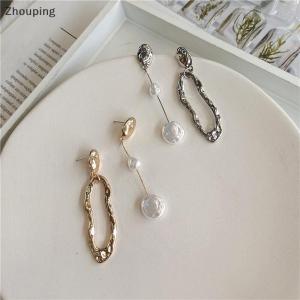 【ZP】 Flash Sale Cute Geometric Earrings Asymmetrical Earrings Personality Irregular Fashion Baroque Style Earrings