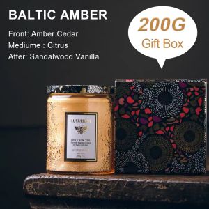 200g Soy Scented Candle Home Fragrance Souvenir Gift Set With Embossed Aromatpy Candle