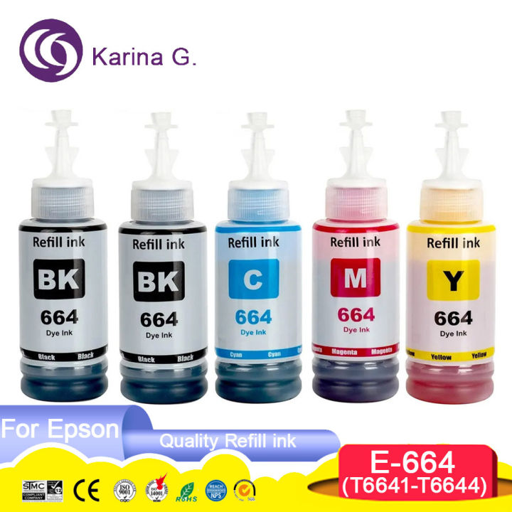 L132 Color T664 664 Premium Color Compatible Bottle Refill Tinta Ink For Epson ...