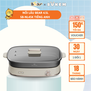 Nồi Lẩu Đa Năng Bear 45L 6 Chức Năng Nấu Chiên Nướng Lẩu Nấu Hầm Ninh Tiết Kiệm Điện SB-NL45K