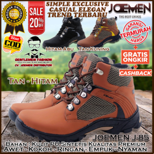 Sepatu Kulit Pria JOEMEN J-85 Original Premium | Sepatu Boat | Sepatu Boots | Sepatu Kerja | Sepatu Kantor | Sepatu Fashion Kasual Ringan Empuk Nyaman Awet Spatu Formal Boats Pantofel Casual Pentofel Pria Cowok Cowo Laki Laki Dewasa Terbaru