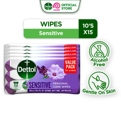 Dettol Antibacterial Wipes Sensitive Wet Tissue 10s x 15units