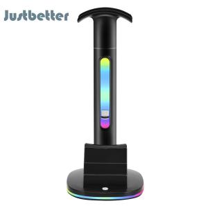 【Hàng mới】trạm sạc RGB với 2 cổng USB 2.0 Cây treo tai nghe Bảng điều khiển đế sạc đế cho cổng PlayStation