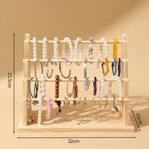 4/6 Layers Solid Wood Bracelet Shelf Jewelry Storage Rack Bracelet Display Rack Stall Props Shelf