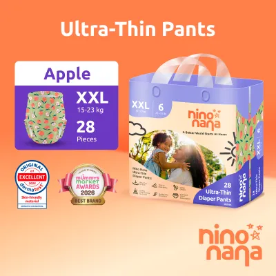 Nino Nana Baby Ultra-Thin Diaper Pants [Single Pack] M(6-11kg) | L(9-14kg) | XL(12-18kg) | XXL(15-23kg)