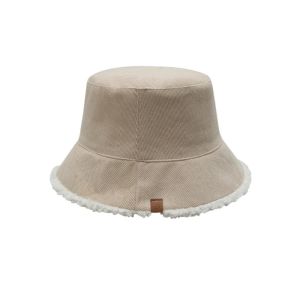 DRESSPLUS Simple Lamb Wool Bucket Hat Casual Sun Protection Female Hats Winter Ins Style Thicken Warm Pure Color Warm Caps Autumn and Winter