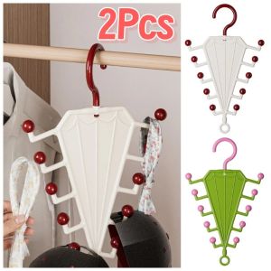 GEMMA 2Pcs V-shaped Laundry Hanger Rotatable Hook 10 Hooks Baseball Cap Hanger Practical Space Saving Wardrobe Clothes Organizer Household