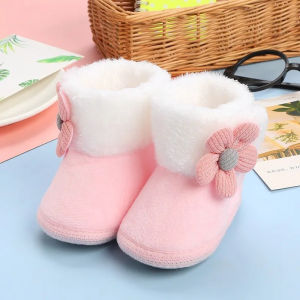 Cute Princess Baby Shoes Soft Bottom 0-18 Months Baby Walking Shoes Padded Cotton Socks Shoes