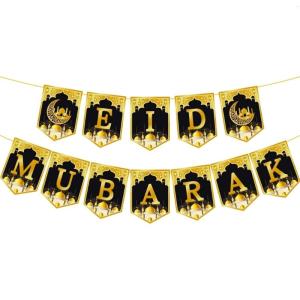 1Set Star Moon Lanterns Hanging Swirls Eid Mubarak Bunting BannersRamadans Mubarak Decorations Ramadans Party Supplies