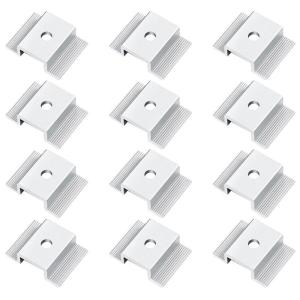 12pcs Sturdy Aluminum Alloy Solar Panel Clamps Mounting Brackets for Multipurpose Roof Systems Applications Use