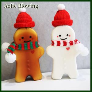 Aolie Cute Gingerbread Man Drinking Cup Portable Shaker Drink Bottle Kitchen Milk Tea Water Bottle Home Couple Christmas Bottle Gifts