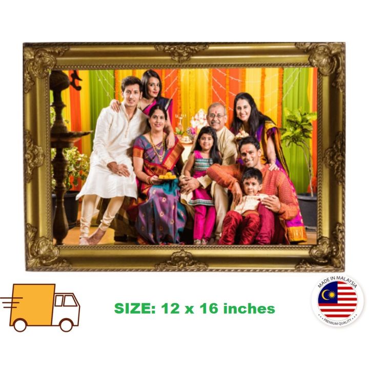 PHOTO FRAME (SIZE:12 x 16 inches) Wooden Gold Frame Decorative