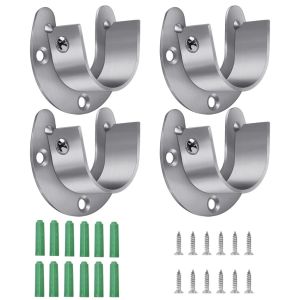Stainless steel U-Shape flange seat Heavy Duty Clothes Rod Bracket/towel rack/curtain Pole Bracket Supports Tahan lama