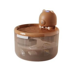 HATELI 2.5L Wireless Automatic Sensing Cat Dog Water Dispenser Pet Puppy Water Feeder 3000mAh Battery Powered Mute Water Fountain with LED Light