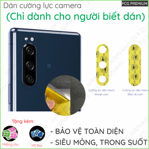 [2 PCS] Dán camera Sony Xperia 5/ 5 II (5 mark 2)/ 5 III ( 5 mark 3)/ 5 IV ( 5 mark 4) loại nano dẻo chống bể (chỉ dành cho người biết dán)