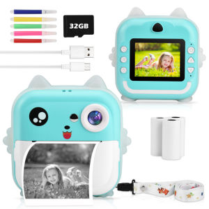 ⚡️Local Warehouse+3 Days Delivery⚡Kids Camera For Girls Boys Kids Instant Print Camera Toy For 3-14 Year Old 1080P HD Kids Digital Camera With Photo Paper Birthday Gifts For 3 4 5 6 7 8 9+ Year Old Girl 6 Colour Pens 32GB SD Card
