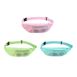 Zipper Mesh Waist Pack Adjustable Strap Portable See Through Shoulder Bag Lightweight PVC Hollow Crossbody Fanny Purse Beach