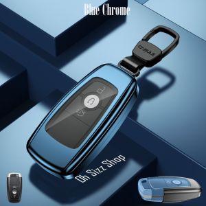 เคสโลหะรีโมทรถฟอร์ด Ford Everest  Ford Raptor 202 แบบ 2 ชั้น (Double-Layer Metal Aluminum Alloy Key Cover with transparent push button Guard 360) Ford Key Case Ford Everest Raptor 2018-2020 Smart Key รุ่น 3 และ 4 ปุ่ม