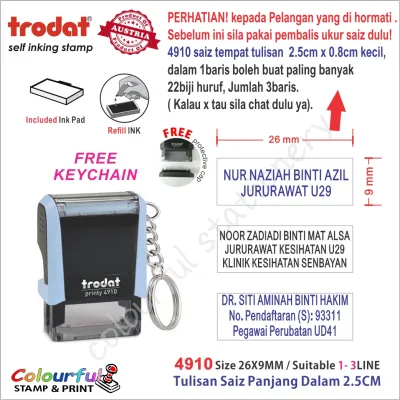 Trodat Self-inked Custom Made Rubber Stamp(Hospital Office School Company Stamp)4910/4911/4912/4913. Hight Quality