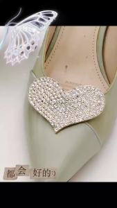 [Free Shipping] High-Heeled Shoe Buckle With Heart Design Wedding Shoe Accessory Work Shoe Front Flower Detachable Shoe Flower Decoration