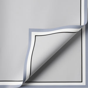 Isi 20 LEMBAR Flower Wrapping Paper Double Frame Border Line Cellophane Kertas Buket Bunga Cellophane Florist KB036