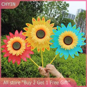 [COD] CHYIN Colorful Sunflower Windmill Wind Turbine For Lawn Garden Party Decoration Outdoor Camping Picnic Garden Yard Decor