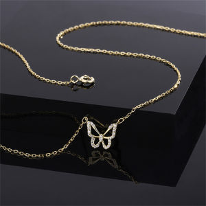 Vòng cổ hình bướm Rhinestone sáng bóng cho thời trang nữ quyến rũ dây chuyền chạm xương quai xanh Phụ kiện trang sức quà tặng ngày Valentine