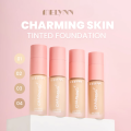 Melynn รองพื้น เนื้อแมทท์ กล่องชมพู ของแท้จากบริษัท Charming Skin Tinted Foundation มีลินณ์ ปกปิด บางเบา ลดการเกิดสิว (18 ml.). 