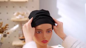 JenPen 4 Pcs Silk Satin Sleeping Bonnet for Women Soft Chemo Satin Lined Headwear Stay on All Night Slouchy Beanie Hat Hair Wrap for Curly Short Long Hair