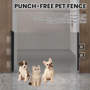 Anti-Cat Run Retractable Pet Gate - Durable Matte Finish Extended Design No Assembly Required for Cats and Dogs for Hallways Prevents Jumping Industrial Hardware Product for Home Use/All Pet Owners