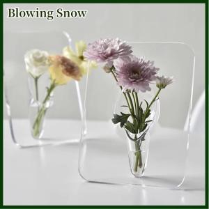 Blowing Acrylic Photo Frame Vase Modern Art Floral Flower Vase Desktop Plant Holder For Office Home Gift Wedding Table Centerp Decor