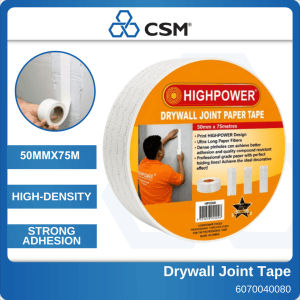 HighPower Drywall Joint Paper Tape 50mm x 75M Gypsum Board Crack Repair Wall Joint Finishing Tape