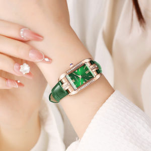 Women Luxury Wristwatch Rectangle Retro Fashion Luxury Rhinestone Leather Strap Quartz Wrist Watch