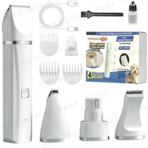 4 in 1 Pencukur Bulu Kucing Alat Cukur Bulu Anjing Elektrik Cukur Bulu Kucing Anjing Pet Clipper