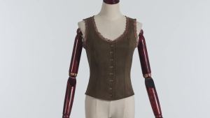 Victorian Gothic Steampunk Corset Top Vest Vintage Waistcoat Button Front V Neck Bustier for Women2026