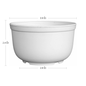 กระถางต้นไม้ ทรงเตี้ย ทรงชาม เบอร์ 4 นิ้ว สีขาว 100 ใบ ชิ้น อัน