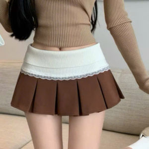 Chân váy teddy ren baby chân váy tiểu thư váy Y2K teddy doll chân váy Thun xếp ly kèm gấu xinh