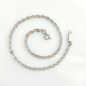 Lắc chân mắt xích tròn titan trắng không đen gỉ không gây dị ứng mặt xích họa tiết lấp lánh