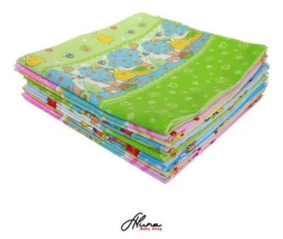 Bedong Bayi Karakter ( 12PCS / 1 Lusin ) / Cotton Lembut / Size 90x90 * 90x110 * 90x120 / Real Picture