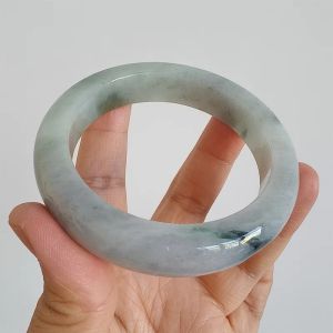 56.5mm Natural Certificated Type A Green Burmese Jadeite Round Band Bangle