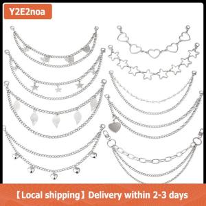 【Local shipping】 Multi-layer Metal Chain strap DIY Personality Butterfly Heart Star Pendant Shoulder Bag Chain Straps