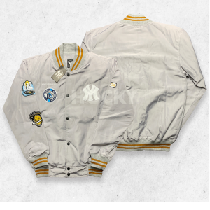 HOCKY Varsity Jacket NY Putih Pria Wanita Dewasa Baseball Team Full Bordir Premium Distro