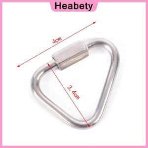 Heabety Triangle Carabiner Stainless Steel Keychain Snap Clip Hook Buckle Screw Lock