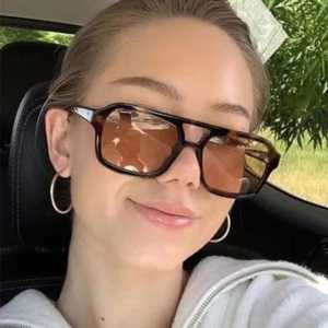 TRENDY Kacamata Korea Aviator Retro Klasik Frame Besar Anti Radiasi Lensa UV Untuk Pria /Wanita