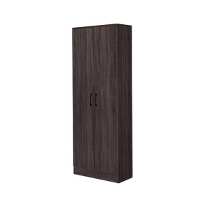 Livingmall Gillie CARB-P2 Certified Board 2 Doors Tall Wardrobe w/ Top Cabinet Fully Laminated Back